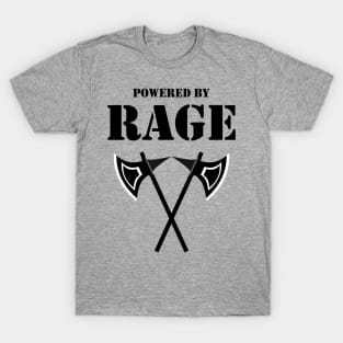 POWERED BY RAGE BARBARIAN 5E Meme RPG Class T-Shirt